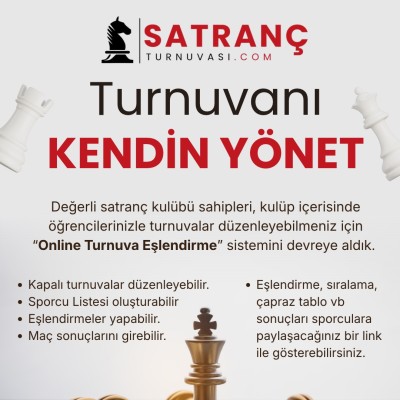 “Online Turnuva Eşlendirme” sistemini yayında