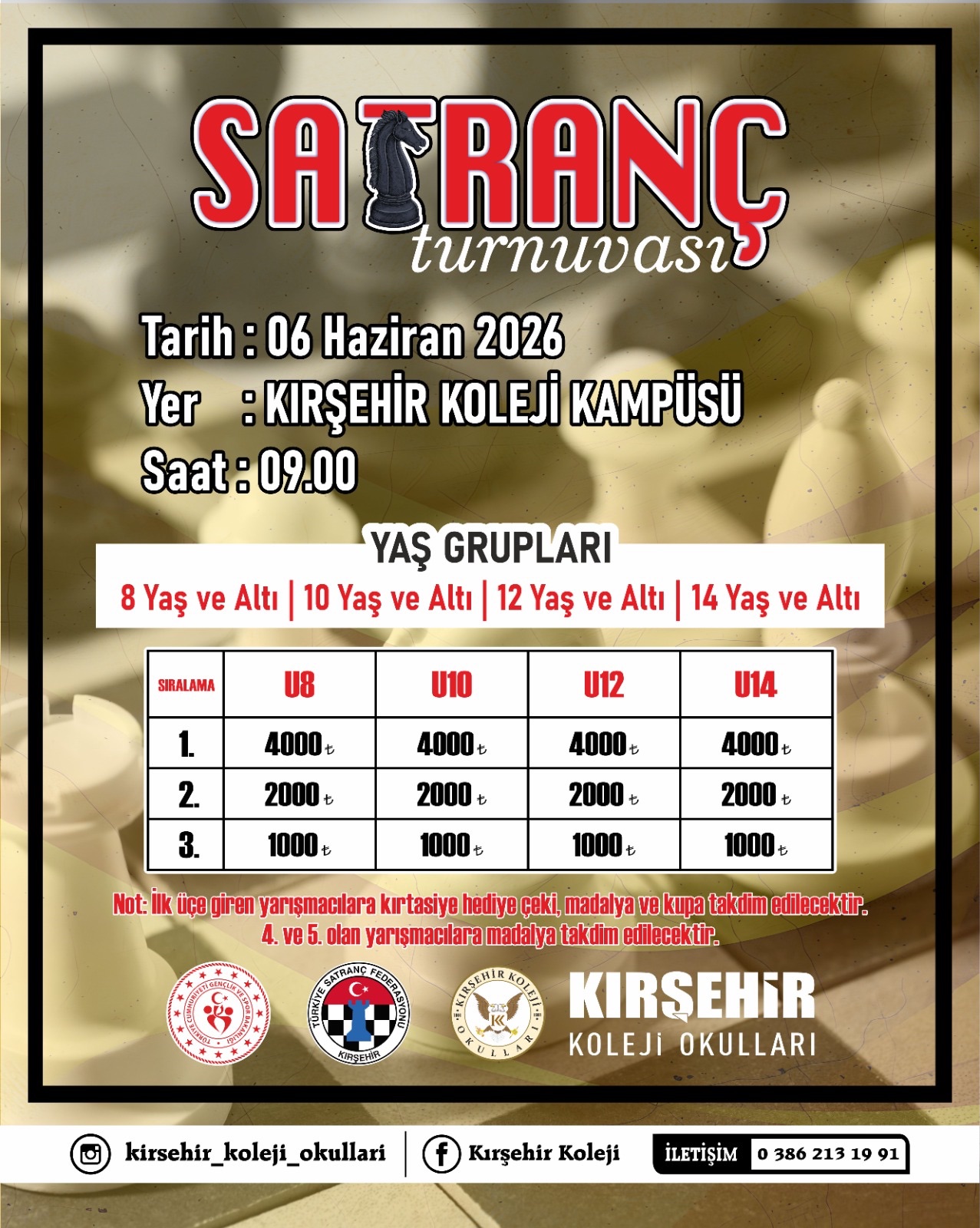 Kırşehir Koleji Hızlı Satranç Turnuvası