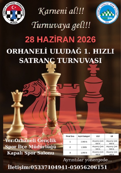 Orhaneli Uludağ 1. Hızlı Satranç Turnuvası