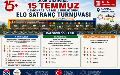 Gazipaşa 15 Temmuz Demokrasi ve Milli Birlik Günü Elo Satranç Turnuvası