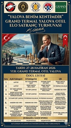 2026 Yalova Benim Kentimdir Grand Termal Otel ELO Satranç Turnuvası