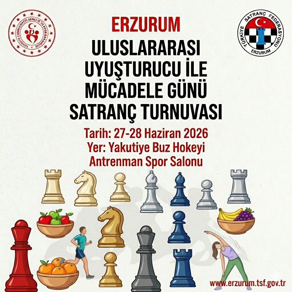 Erzurum Uluslararası Uyuşturucu İle Mücadele Günü Satranç Turnuvası 2026