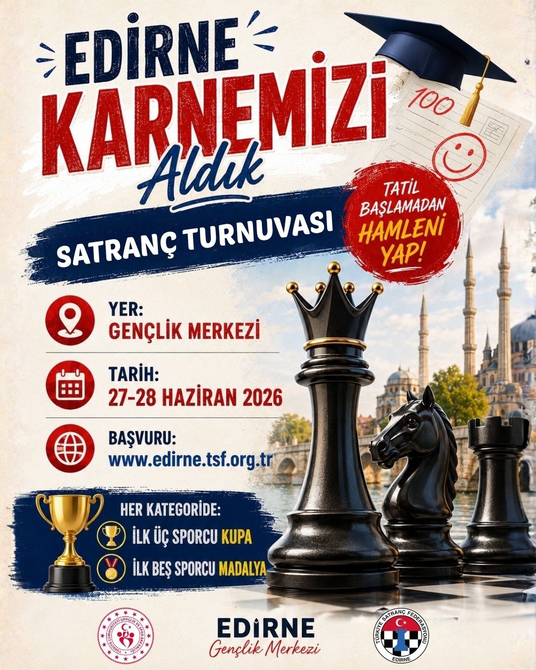 Edirne Karnemizi Aldık Satranç Turnuvası 2026