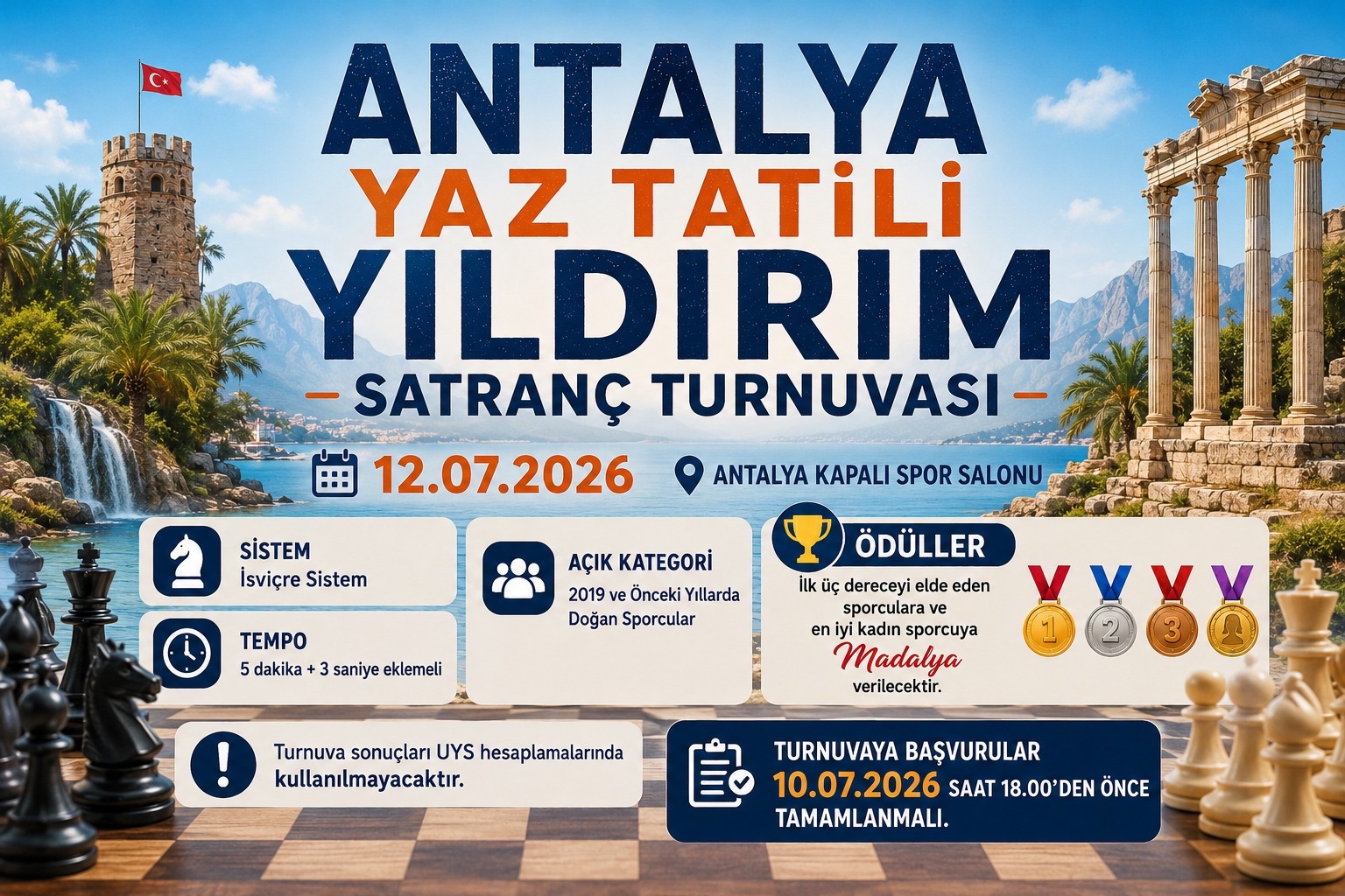 Antalya Yaz Tatili Yıldırım Satranç Turnuvası