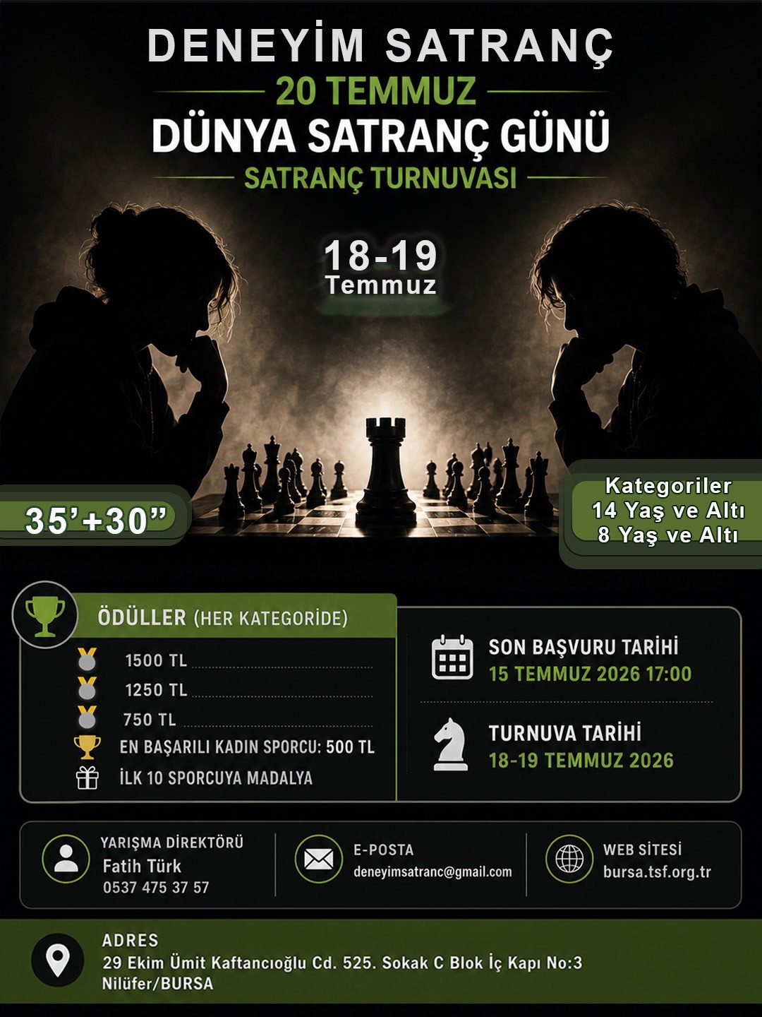 20 Temmuz Dünya Satranç Günü Satranç Turnuvası