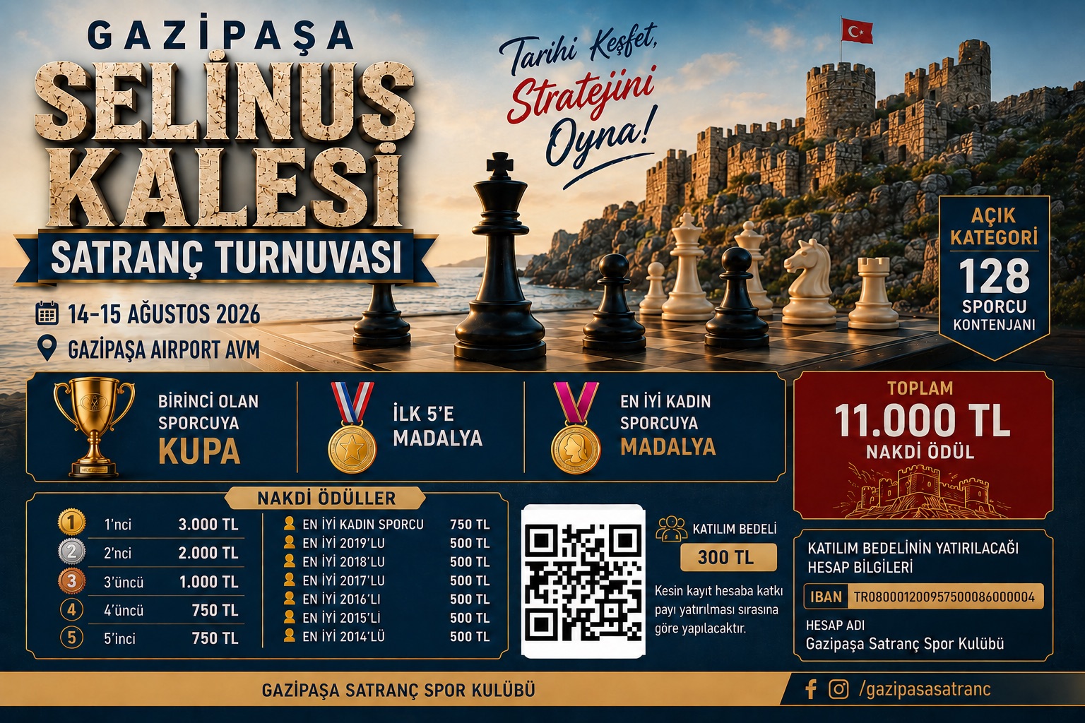 Gazipaşa Selinus Kalesi Satranç Turnuvası