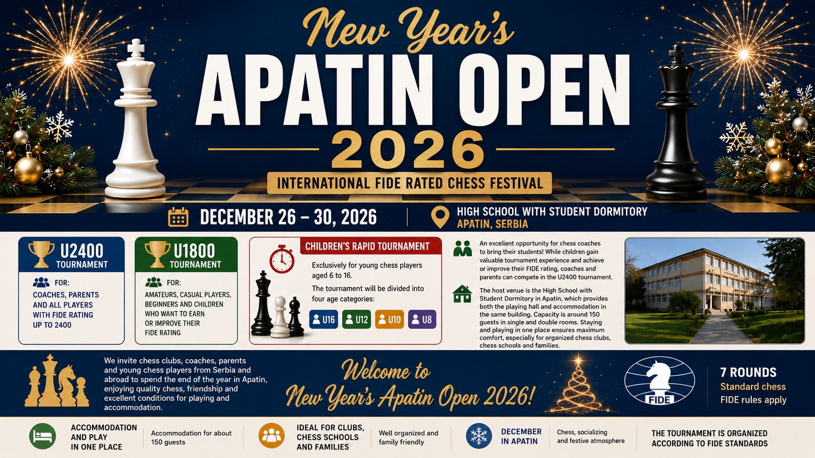 Apatin Yılbaşı Açık Uluslararası Satranç Festivali 2026 (Apatin Open Winter 2026)